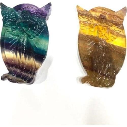 Fluorite Angels Hand Carved Crystals Healing Gemstones For Home Decoration 1 pcs