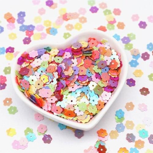 6mm Flat Plum Blossom Flower Sequins Paillettes Sewing Craft Glitter Sequin DIY Sewing Accessories Nailart Confetti 10g