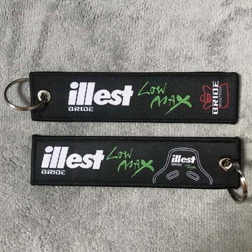 High quality iLLest Modification HellaFlush emblem embroidery nylon Weaving Car key ring keychain auto motorcycle accessories