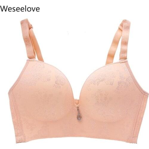 Bras for Women Flower Seamless Wireless Plus Size Bra Lingerie Feminina Comfortable and Adjustable Push Up Underwear E90-3