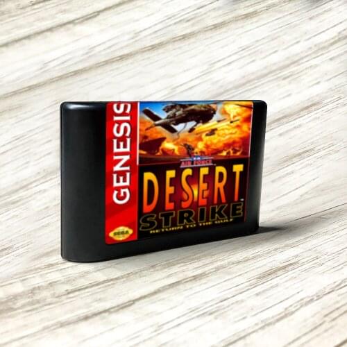 Desert Strike - Return to the Gulf - USA Label Flashkit MD Card for Sega Genesis Megadrive Video Game Console
