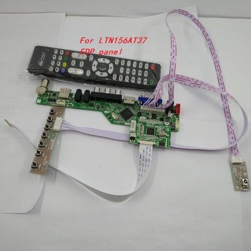 For LTN156AT37 1366X768 Panel Screen AV Controller board kit HDMI-compatible EDP TV LCD Audio USB VGA LED 2019