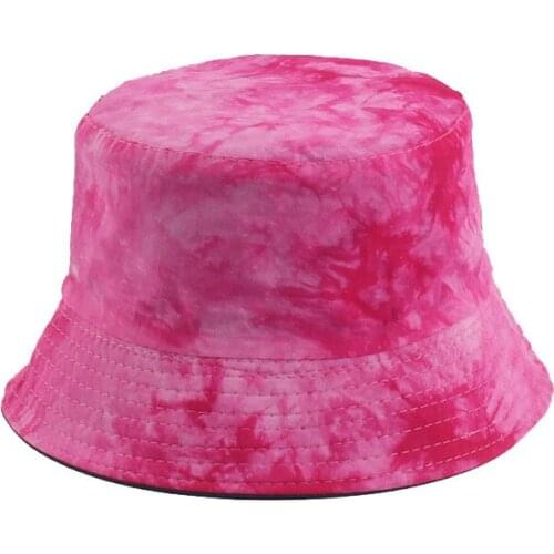 Double-sided Wearing Cap Visor Bucket Hat Men And Women Street Trend Hat Women Tie-dyed Ink Painting Pattern Fisherman Hat