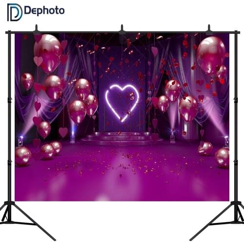 DePhoto photography backdrops lighting balloon love photo backdrop Photocall for weddings fantasy photo background customized