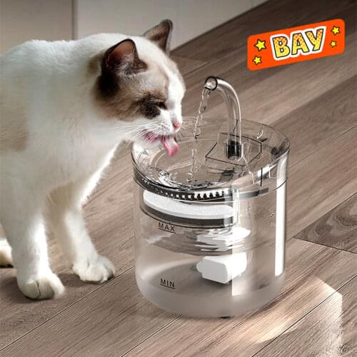2021 2L Cat Water Fountain Filter Automatic Sensor Drinking Fountain For Cats Feeder Pet Water Dispenser Auto Drinker For Cats