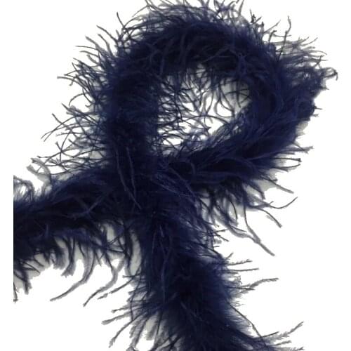 Hot sale 2meters long high quality dyed navy OSTRICH FEATHER BOA with turkey feather boa inside for Party/Costume/Shawl/Craft