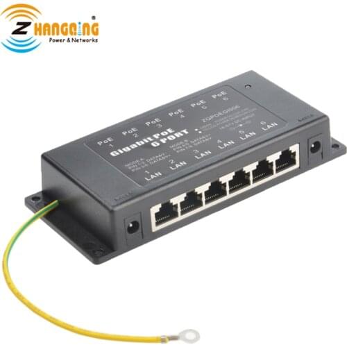 GPOE-6AB Gigabit 6 Port PoE Injector Power Over Ethernet 802.3af Passive PoE to Any Switch IP Camera Access Point