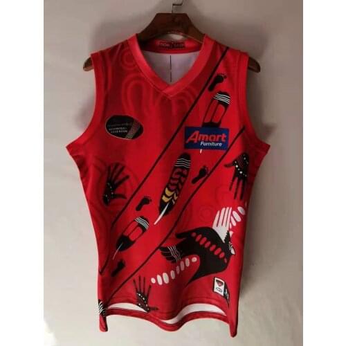2021 ESSENDON BOMBERS HOME GUERNSEY 2021/2022 Essendon Bombers Guernsey INDIGENOUS RUGBY JERSEY size S--3XL