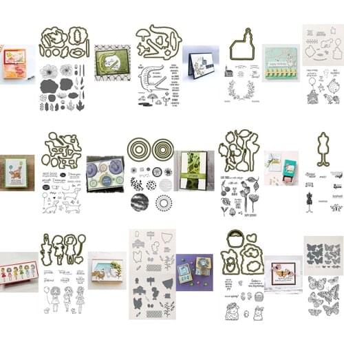 Cute Crocodile Chicken Cutting Dies & Matching Clear Stamp for Diy Scrapbooking Craft Embossing Stencil Die Cut Card