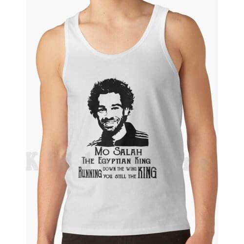Mo Salah The Egyptian King Football Player Tank Tops Vest 100% Cotton Mo Salah Salah Football Soccer Sergio