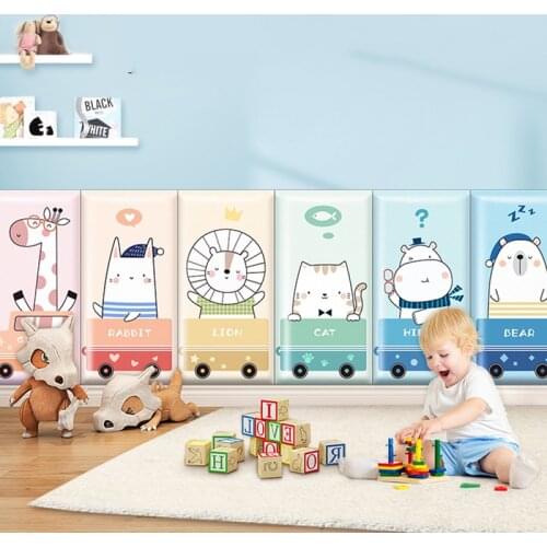 Cartoon Anti-Collision Wall Stickers For Kids Rooms 3D Soft Wall Decoration Self Adhesive Kindergarten Home Wall Skirting Decor