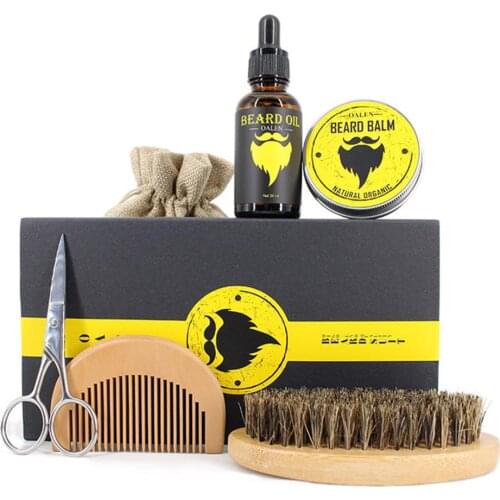 YOHAPPY Men Beard Care Set 100% Natural Organic Beard Oil Beard Comb Styling for Groomed Beard Growth Care Kit