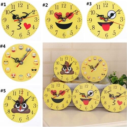 Desk clock Table Decor Smiling Face Clocks Numeral Digital Dial Mute Silent Non-Ticking Battery Operated Clocks for Room