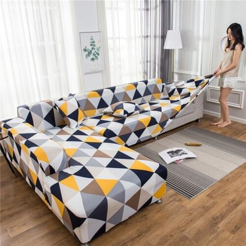 New Elastic L shape corner sofa cover elastic for living room printed cover for sofa slipcovers stretch 1/2/3/4 seat