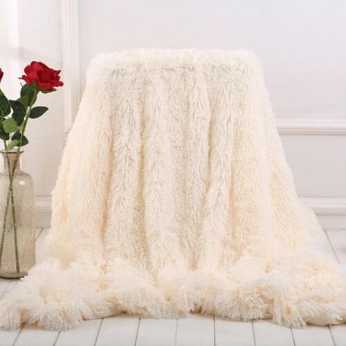Super Soft faux fur blanket Fuzzy Fur Faux Elegant Cozy With Fluffy Throw Blanket Bed Long Shaggy Soft Warm Bedding Sheet Large