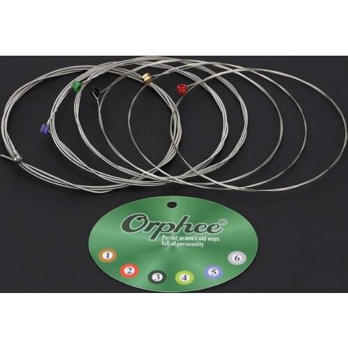 Orphee 6pcs Guitar String Set Nickel Alloy Medium Tension for Electric Guitar Acoustic Guitar Parts & Accessories
