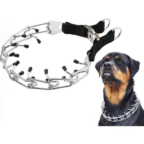 Pet Training Collar Adjustable Dog Collars Durable Stainless Steel Choke Pinch Dog Collar With Comfortable Tips Pet Accessories