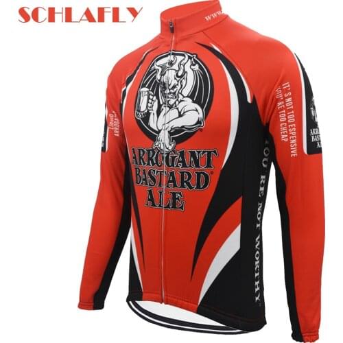 Arrogant bastard beer cycling jersery long sleeve retro bike winter fleece wool & no fleece bicycle clothing schlafly autumn