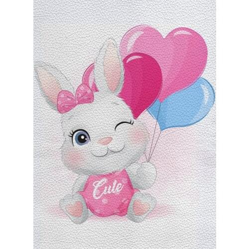 Colorful Rabbit Imitation Leather Bed Sheet Family Club Decoration Sewing Cloth Bag 22*30CM A4