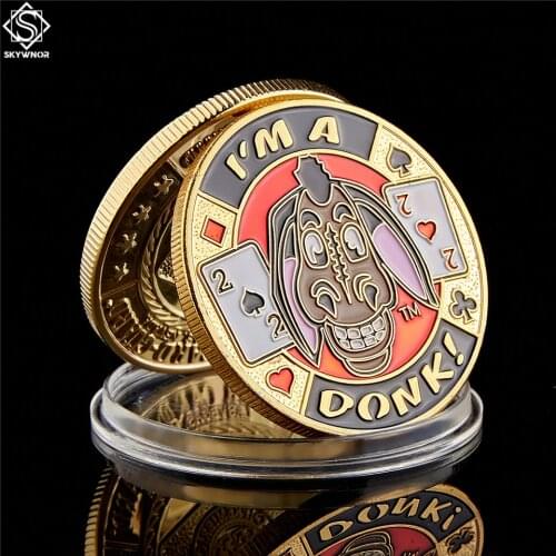 Entertaining "I'm A Donk" Poker Chip Colorful Casino Challenge Coin With Coin Capsule
