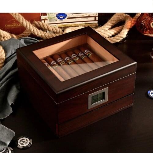 CIGARLOONG Cigar Humidor Box Large Capacity Cedar Wood Cigar Case with Humidifier Cigar Box(without Lighter Cutter
