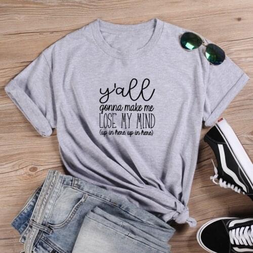 LOSE MY MIND Fashion T-shirt Women Summer Cotton T Shirt Women Harajuku O-neck Ladies Top Tee Shirt Femme Black & White