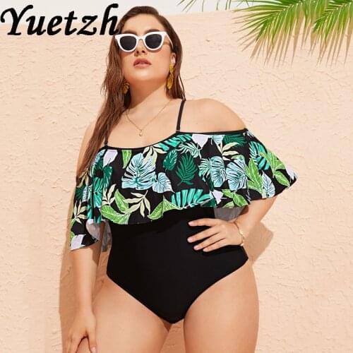 2020 Women Swimwear One Piece Swimsuit Plussize Swimming Suits Plus Big Size Beachwwear Bathing Wear Larges New