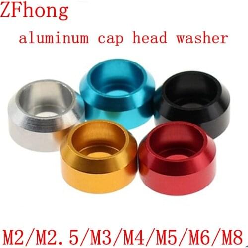 10pcs/lot cap head aluminum washer M2 M2.5 M3 M4 M5 M6 M8 Corlorful Aluminum Alloy Cap Head Gasket washer for RC parts