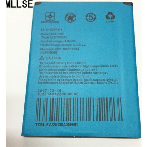 10pcs MLLSE 2000mAh FAIR battery For UMI Fair Mobile phone battery