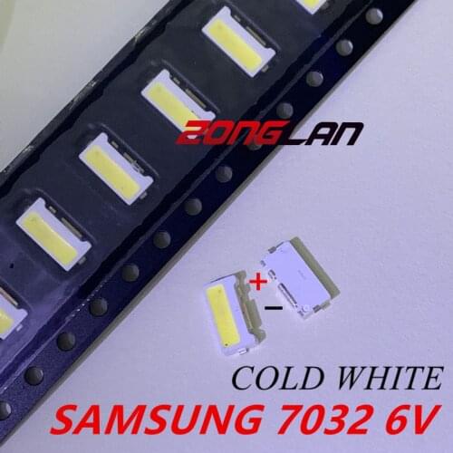 100PCS/Lot Edge SAMSUNG SMD LED 7032 6V 1W 160mA Cool White High Power For TV Backlight