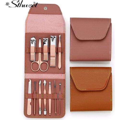 12in1 Professional Nail cutter Pedicure Scissors Set Stainless Steel Eagle Hook Portable Manicure Nail Clipper Tool Set