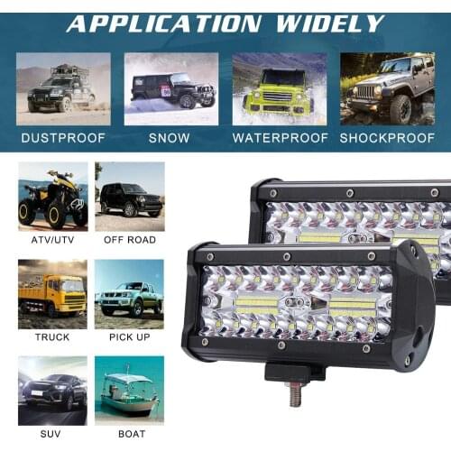 2X 7inch 200W LED Work Light Bar Car Driving Light for Off Road Truck 4WD 4x4 UAZ SUV ATV Motorcycle Lamp 12V 24V auto LED Lamp