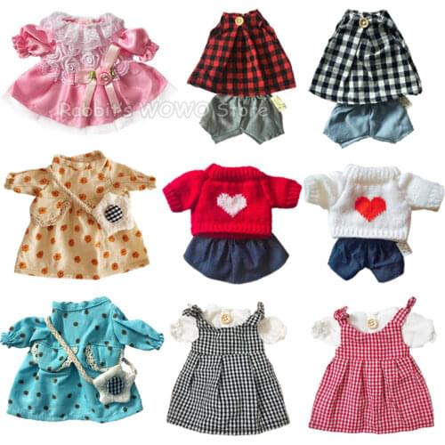 30cm Doll Clothes for Rabbit/Cat/Bear Plush Toys Dress Skirt Sweater Play House Accessories for 1/6 Dolls Girls Kids Toys Gifts