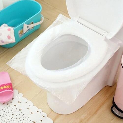 50pcs Portable 100% Waterproof Safety Toilet Seat Pad Disposable Toilet Seat Cover Mat For Travel/Camping Bathroom Accessiories