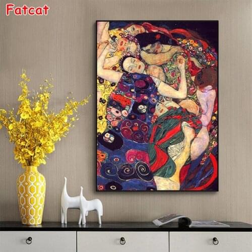 DIY Diamond Painting Famous Gustav Klimt Abstract woman Diamond Mosaic Full Drill Squareround Cross Stitch Handmade Hobby PP2387