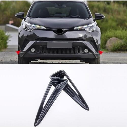 Car Styling Accessories 2PCS ABS Exterior Front Bumper Side Air Vent Outlet Cover Trim For Toyota C-HR CHR 2016 2017 2018
