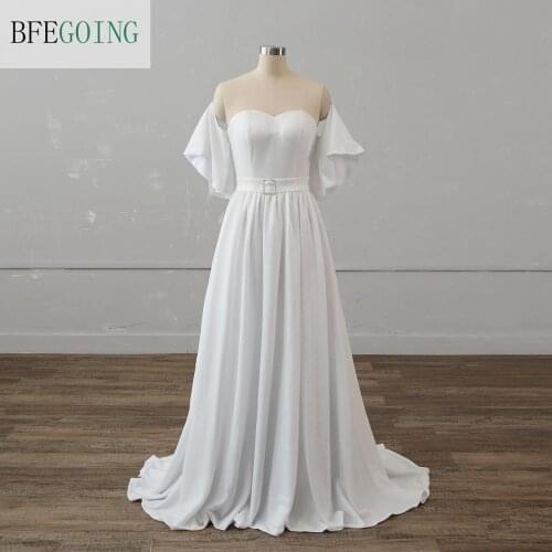 Ivory Shiny Sweetheart Floor-Length Bridal Gown Strapless A-line Wedding dress Court Train Custom made