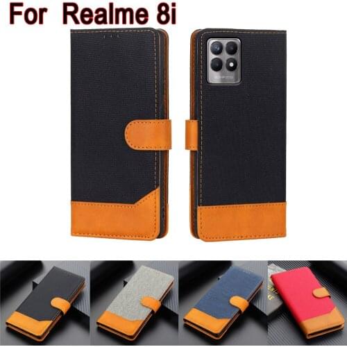 Realme8i Wallet Book Case For Realme 8i Cover Leather Flip Card Stand Phone Protective Shell Etui For Realme 8 i RMX3151 Case