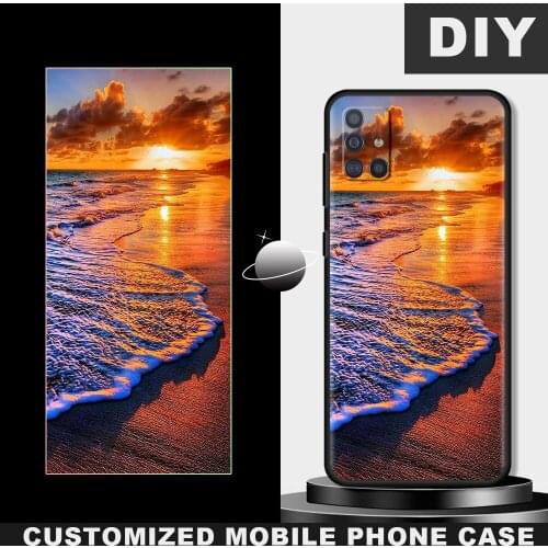 DIY Custom Case Samsung Galaxy S21 S20 FE A71 A51 A70 A50 M51 For iPhone 11 12 mini For For Redmi Note 9S 8Pro Black Soft Coque