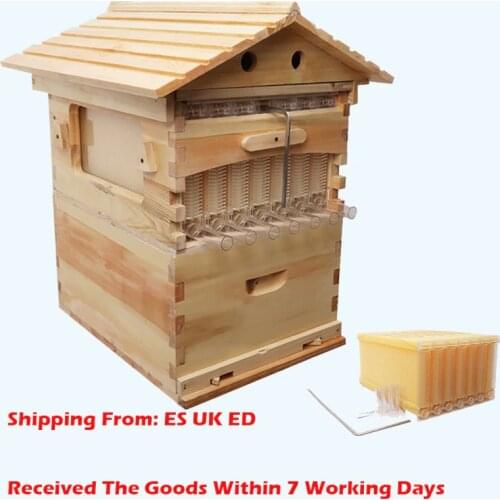 Wooden Bees Box Automatic Wooden Bee Nest Beekeeping Equipment Beekeeper Tool for Bee Hive Supply German Warehouse Deliver