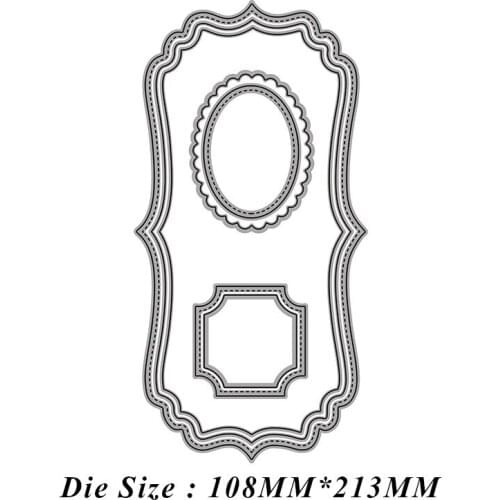 Long Border Rectangular Oval Lace Metal Cutting Dies Scrapbook Paper Craft Knife Mould Stencils 2021 New Making Die Cuts