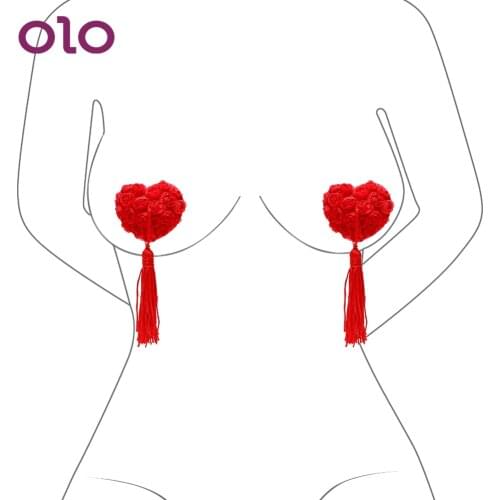 OLO Erotic Sex Toys for Couples 1 Pair Adult Games Heart Lace Women Lingerie Bra Nipple Stickers Pasties Breast Cover