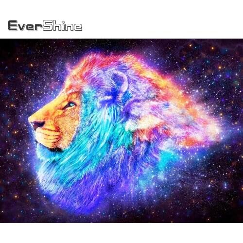 Evershine Diamond Painting Lion 5D DIY Diamond Embroidery Animals Mosaic Starry Sky Cross Stitch Kit Rhinestone Art Wall Decor