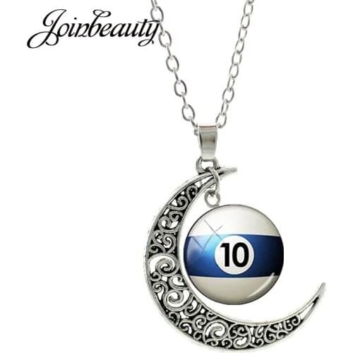 JOINBEAUTY Billiards Basketball Baseball Number Moon Pendant Necklace Fashion Motion Style Hobby Jewelry Necklace Women T470-20