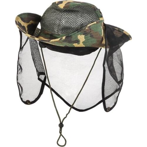 Outdoor fishing camouflage visor breathable insect net NET neck fishing sun hat fishing gear
