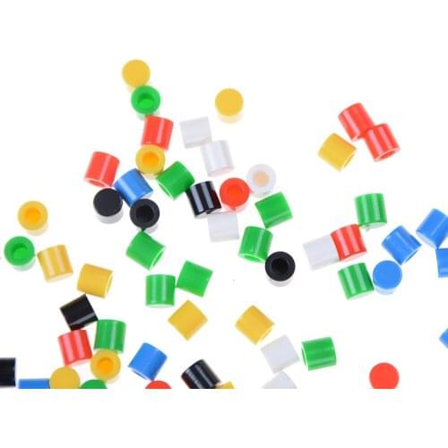 20pcs/lot Tactile Button Caps Plastic Cap Hat for 6*6 Tactile Push Button Switch Lid Cover Random Color Wholesale