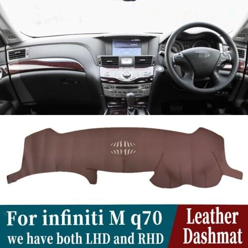 Leather Dashmat Dashboard Cover Pad Dash Mat Carpet Car-Styling accessories For Infiniti M25 M37 M56 m35h Q70 Q70L 2010-2020