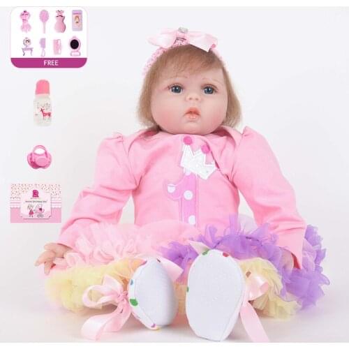 Doll Reborn Babies Doll for Girls Realistic Soft Silicone Alive Reborn Baby Doll for Kids Toy Kids Birthday Christmas Gift 55CM