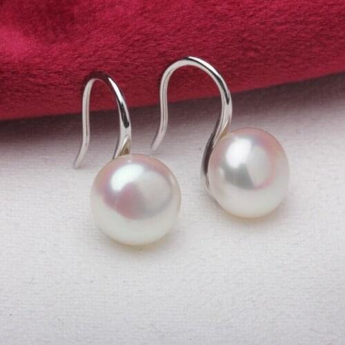 Fashion Real Freshwater 8-9MM Pearl Earrings Drop Earrings Nice Party Wedding Girl Female Women Gift 10 pairs/lot