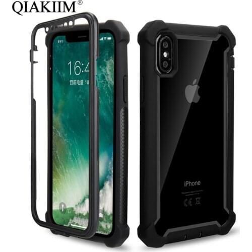 Fashion Shockproof Bumper Transparent Phone Cases For iPhone 11 Pro Max XS XR X 6 6S 7 8 Plus Case Military Armor PC + TPU Cover